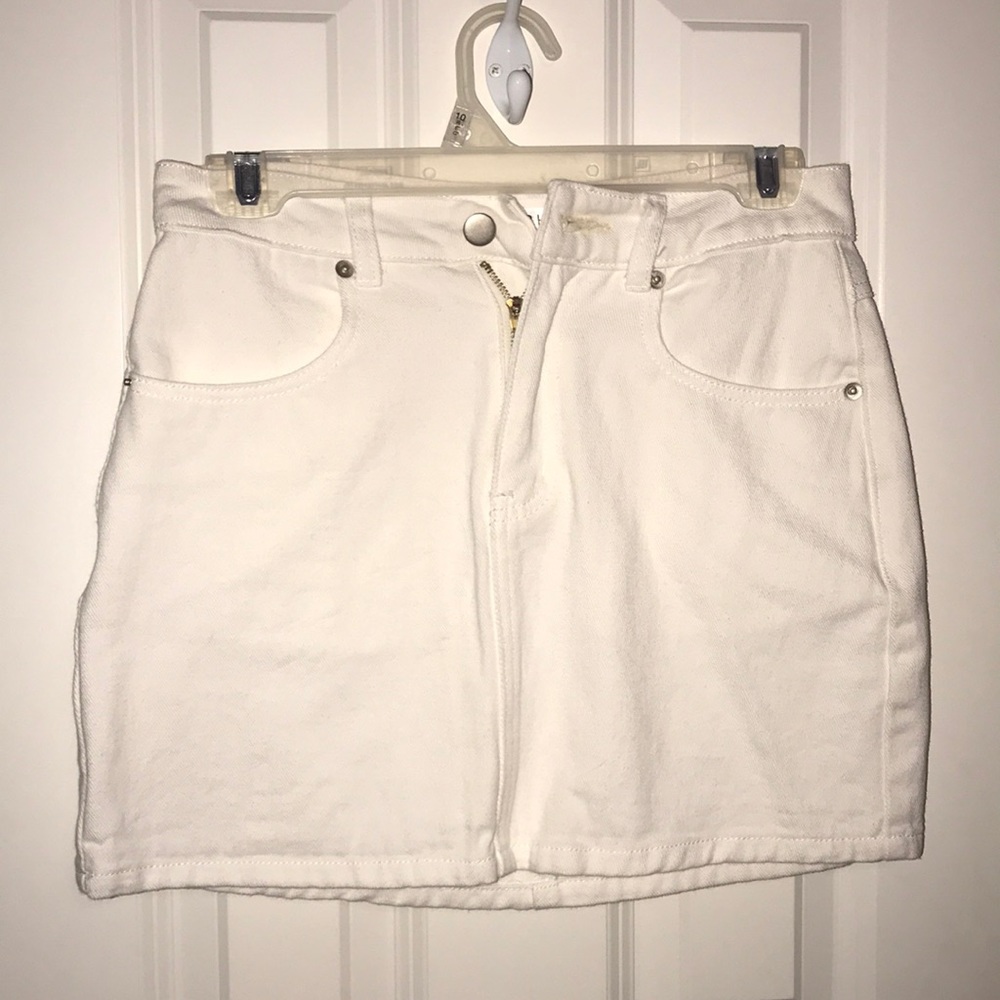 White jean skirt